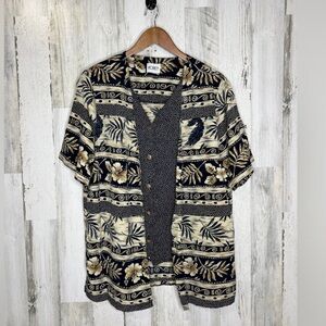 Koret Women's Hawaiian Striped Top Blue Tan Size 2X